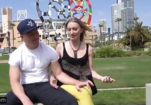 Pale-skinned mother riding stiff cock on cam