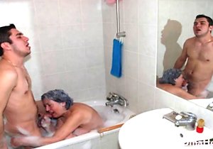 Granny fucking an equally unappealing lady with toys