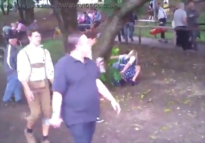 Filming different types of mature ladies at a local festival