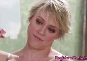 Beautiful blondies hotties are having fun with a big toy